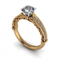 Bridal channel set solitare diamond engagement ring