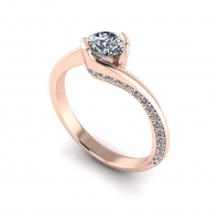 Mae twist solitaire diamond engagement ring