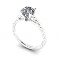 Sacred Flame contemporary twist shank diamond engagement ring