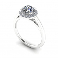 Love Story cathedral set halo diamond engagement ring