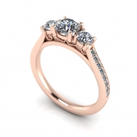 Darling three stone diamond engagement ring