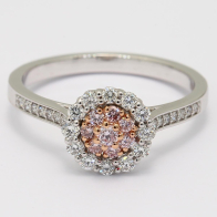 Fiore Argyle pink diamond halo ring