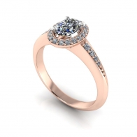 Amorette channel set halo diamond engagement ring