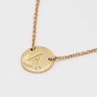 Signature White Diamond A Initial Necklace