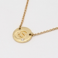 Signature White Diamond S Initial Necklace