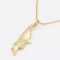 Barramundi Champagne Diamond Fish Pendant