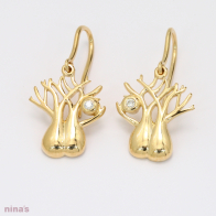 Twin Boab white diamond hook earrings