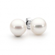 Mila Freshwater White Pearl Stud Earrings