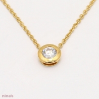 0.20 Carat bezel set white diamond lumiere necklace