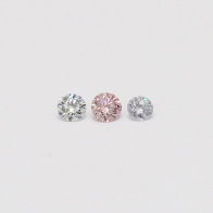 0.13 Total carat trio parcel of 6PR Argyle pink and BL1 Argyle blue diamonds