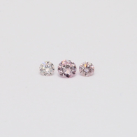 0.11 Total carat trio of round cut Argyle pink diamonds