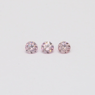 0.15 Total carat trio of round cut Argyle pink diamonds