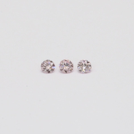 0.09 Total carat trio of round cut Argyle pink diamonds