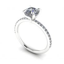 Union channel set solitaire diamond engagement ring