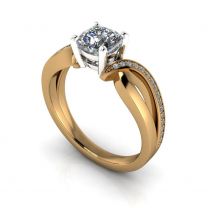 La Marie split shank channel set diamond engagement ring