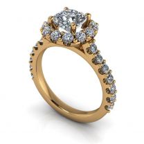 Sparks Fly channel set halo diamond engagement ring