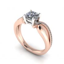 La Marie split shank channel set diamond engagement ring