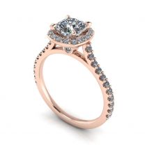 Swanson cathedral square halo diamond engagement ring