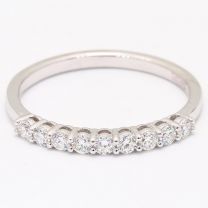 Tier white diamond 9 stone wedding ring