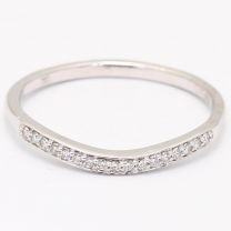 First sight white diamond curved wedding ring