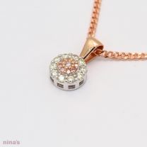 Geranium Pink Diamond Halo Pendant