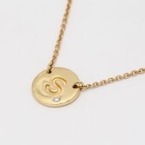 Signature White Diamond S Initial Necklace