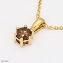 Sparkling solitaire 0.40 ct champagne diamond necklace