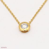 0.20 Carat bezel set white diamond lumiere necklace