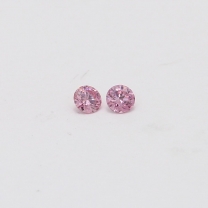 0.09 Total carat pair of round cut 5P/PP Argyle pink diamonds