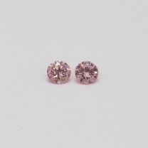 0.14 Carat pair of round cut Argyle pink diamonds