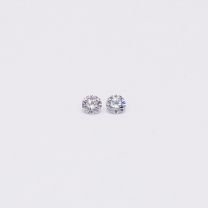 0.04 Total carat pair of round cut BL2 Argyle blue diamonds