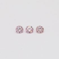 0.15 Total carat trio of round cut Argyle pink diamonds