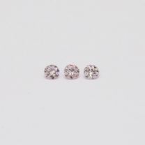 0.09 Total carat trio of round cut Argyle pink diamonds